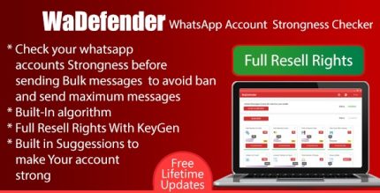 WaDefender - WhatsApp Account Strongness Checker for bulk sendingFull Reseller Rights