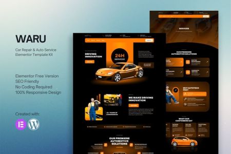 Waru 1.0 – Car Repair & Auto Service Elementor Template Kit