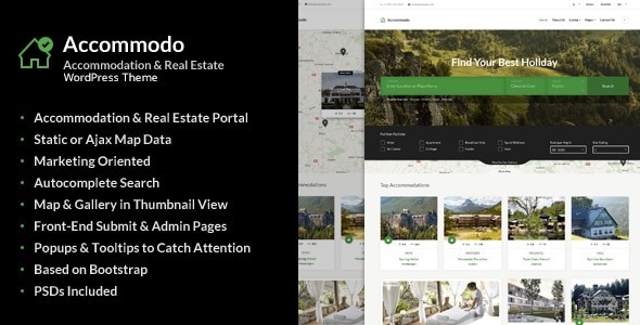 Accommodo 1.2 – Accommodation Travel WordPress Theme