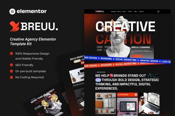 Breuu 1.0 – Creative Agency Elementor Template Kit