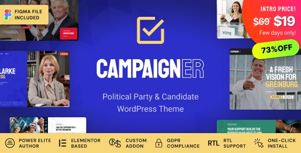 Campaigner 1.0.2 – Political Candidate & Election WordPress Theme