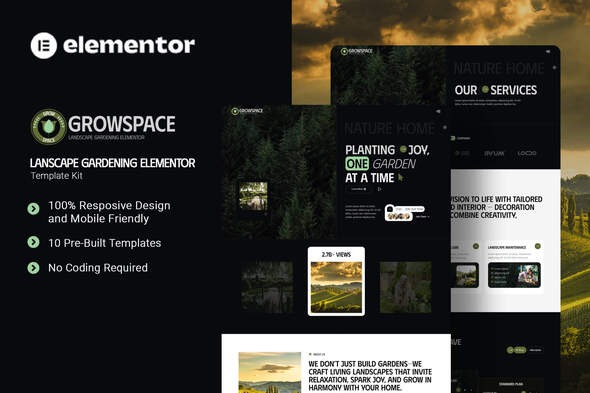 Growscape 1.0 – Landscape Gardening Elementor Template Kit