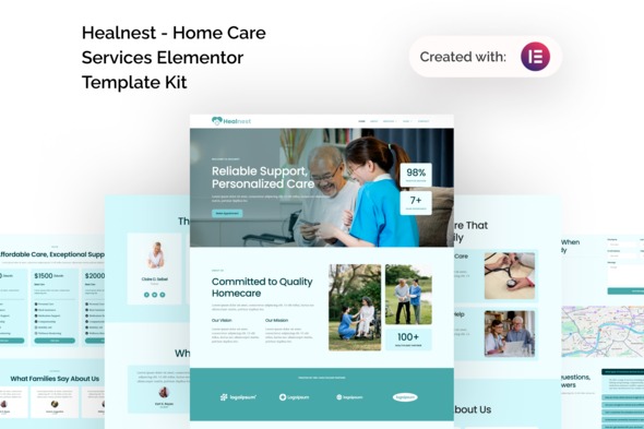 Healnest 1.0 – Home Care Services Elementor Template Kit