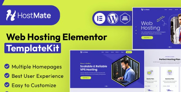 HostMate 1.0 – Web Hosting Elementor Template Kit