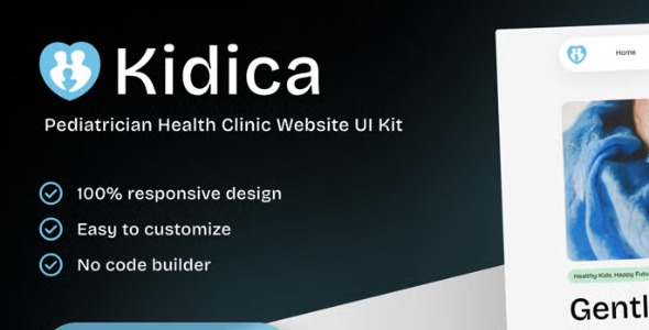 Kidica 1.0 – Pediatrician Health Clinic Elementor Template Kit