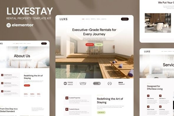 LuxeStay 1.0 – Rental Property Elementor Template Kit