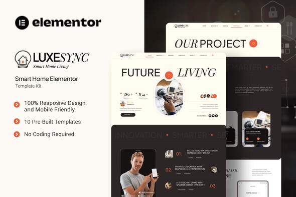 Luxesync 1.0 – Smart Home Elementor Template Kit