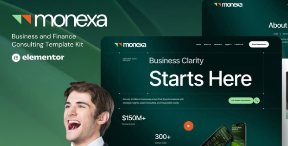 Monexa 1.0 – Business & Finance Consulting Elementor Template Kit