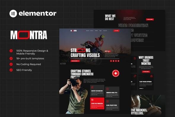 Montra 1.0 – Film & Video Production Elementor Template Kits