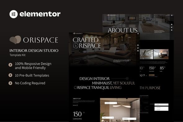 Orispace 1.0 – Interior Design Studio Elementor Template Kit