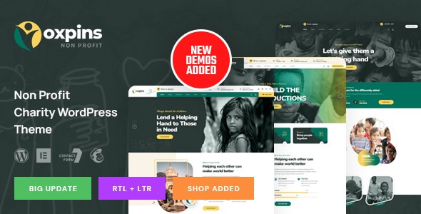 Oxpins 2.0.0 – Non Profit Charity WordPress Theme