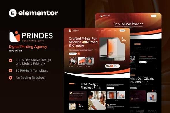 Prindes 1.0 – Digital Printing Agency Elementor Template Kit