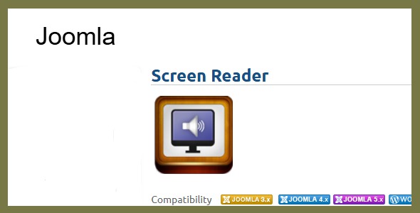 Screen Reader 3.37 – plugin for screen reader Joomla