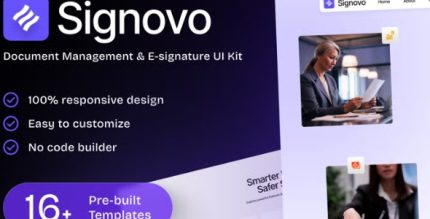 Signovo - Document Management & E-signature SaaS Platform Elementor Template Kit