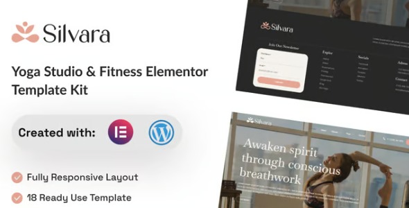 Silvara 1.0 – Yoga Studio & Fitness Elementor Template Kit