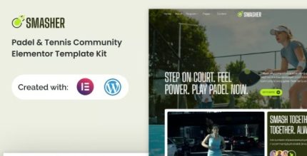 Smasher - Padel Tennis Community Elementor Template Kit