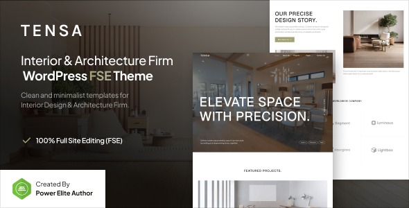 Tensa 1.0.2 – Interior Design & Architecture Firm FSE WordPress Theme