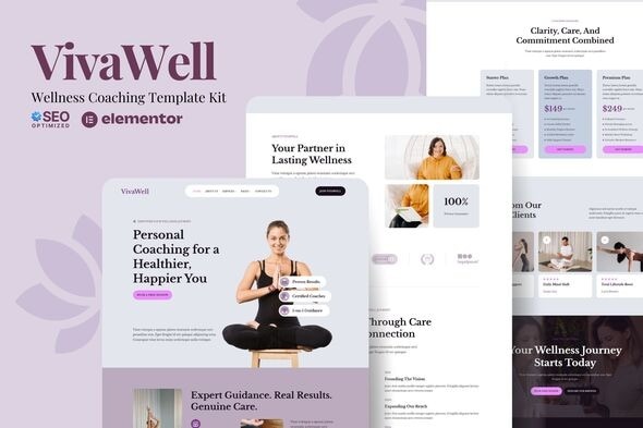 VivaWell 1.0 – Wellness Coaching Elementor Template Kit