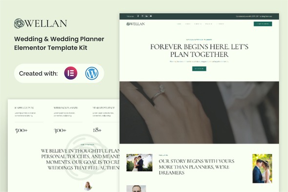 Wellan 1.0 – Wedding & Wedding Planner Elementor Template Kit