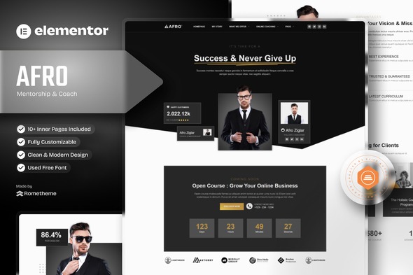 AFRO 20250706 – Mentorship & Coaching Online Elementor Template Kit