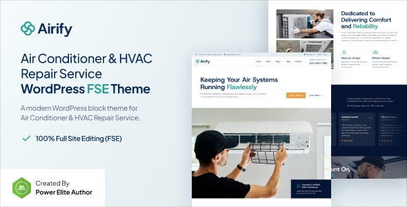 Airify 1.0.0 – HVAC Repair Service FSE WordPress Theme