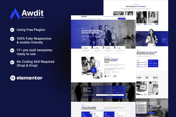Awdit 1.0 – Accounting Firm Elementor Template Kit