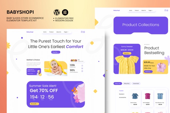 Babyshopi 1.0 – Kids Store & Baby Shop Elementor Template Kit