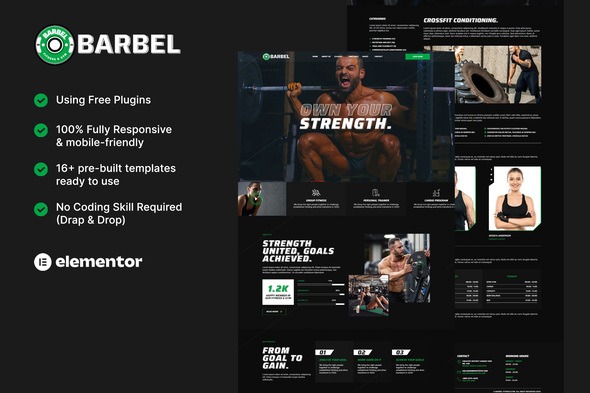 Barbel 1.0 – Fitness Gym Elementor Template Kit