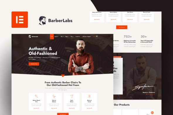 BarberLabs 20250704 – Barber Shop Elementor Pro Template Kit