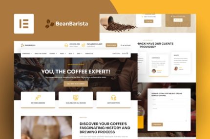 Bean Barista - Online Barista Course Elementor Pro Template Kit