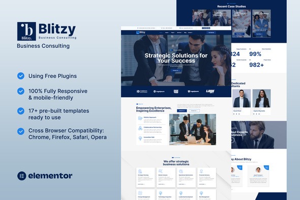 Blitzy 1.0 – Business Consulting Elementor Template Kit