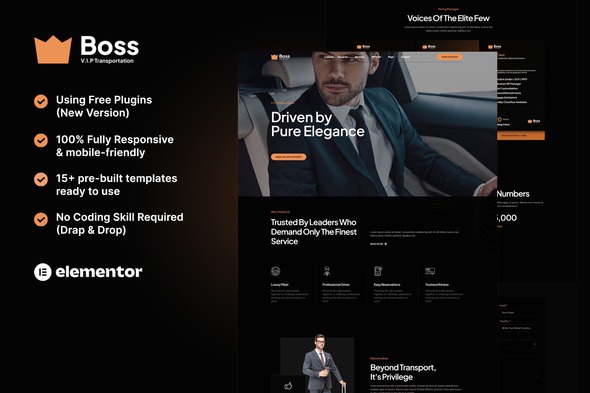 Boss 1.0 – Premium Transportation Services Elementor Template Kit