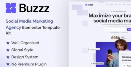 Buzzz - Social Media Marketing Agency Elementor Template Kit