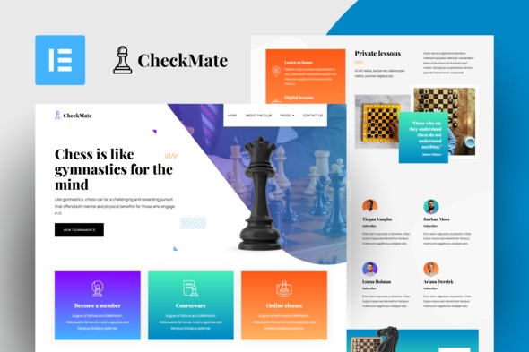 CheckMate 20250711 – Chess Club & Tournaments Elementor Pro Template Kit