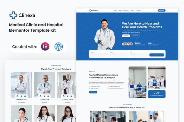 Clinexa 1.0 – Medical Clinic & Hospital Elementor Template Kit