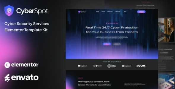 CyberSpot 1.0 – Cyber Security Services Elementor Template Kit