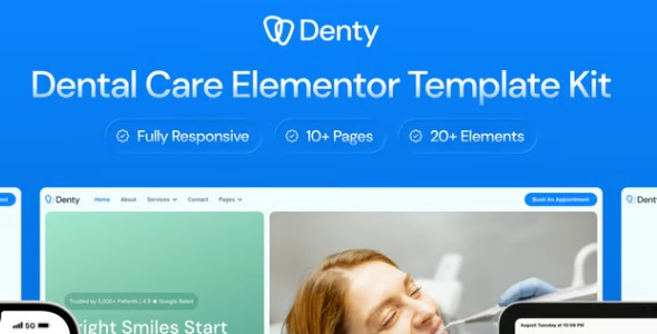 Denty 1.0 – Dental Care Elementor Template Kit