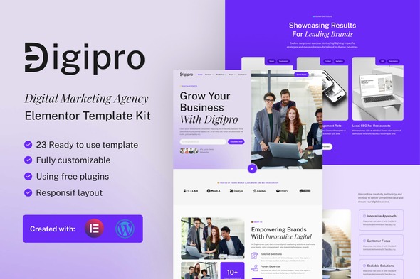 Digipro 1.0 – Digital Marketing Agency Elementor Template Kit