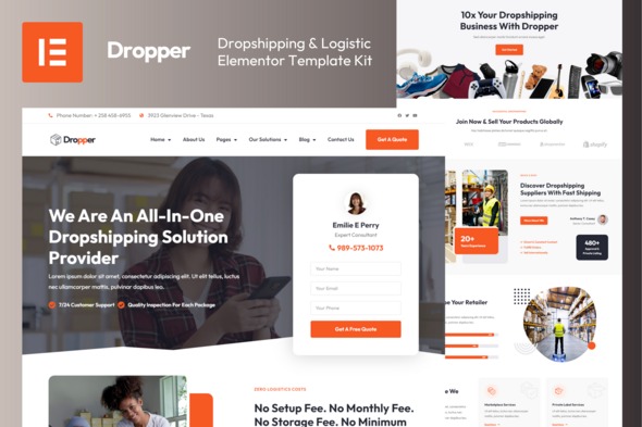 Dropper 20250722 – Dropshipping & Logistic Elementor Pro Template Kit