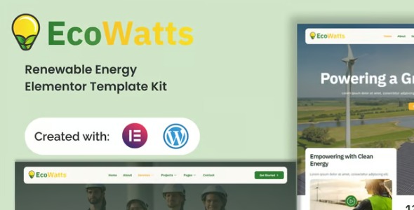 Ecowatts 1.0 – Renewable Energy Elementor Template Kit