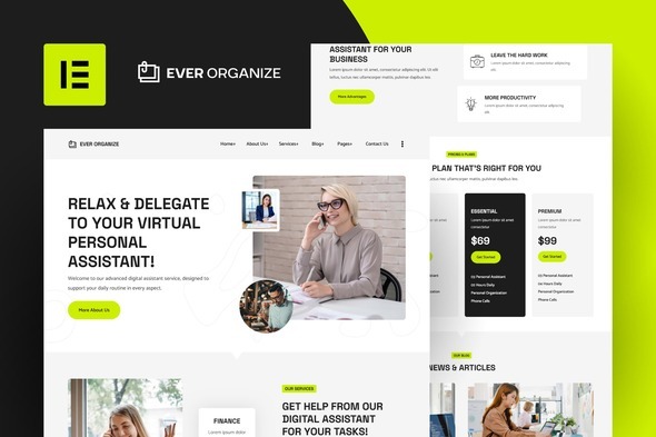Ever Organize 20250724 – Personal Assistant Elementor Pro Template Kit