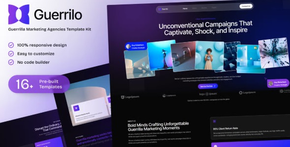Guerrilo 1.0 – Guerrilla Marketing & Brand Activation Elementor Template Kit