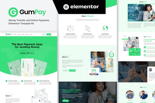 GumPay 20250714 – Money Transfer & Online Payments Elementor Template Kit