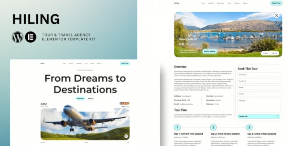 Hiling 1.0 – Tour & Travel Agency Elementor Template Kit