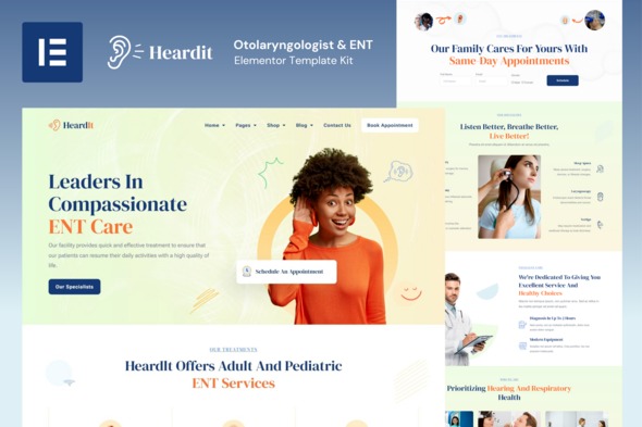 HeardIt 20250808 – Otolaryngologist & ENT Elementor Pro Template Kit