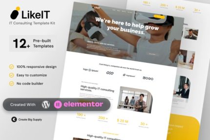 IT Consulting Agency Elementor Pro Template Kit for Tech Services