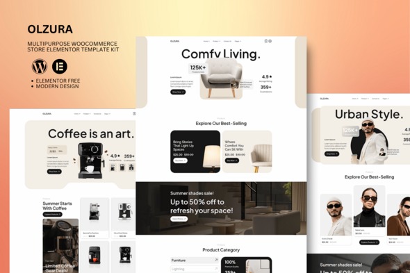 Olzura 1.0 – Multipurpose Woocommerce Store Elementor Template Kit