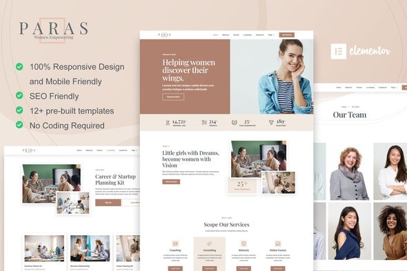 Paras 202507019 – Business Coach for Women Elementor Template Kit