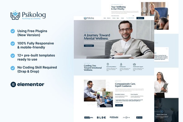 Psikolog 1.0 – Psychology & Counseling Elementor Template Kit