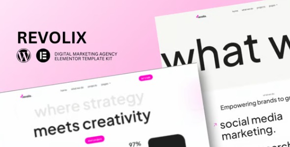 Revolix 1.0 – Digital Marketing Agency Elementor Template Kit